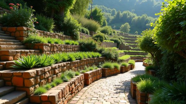 Jardin en pente : solutions créatives pour aménager un terrain incliné