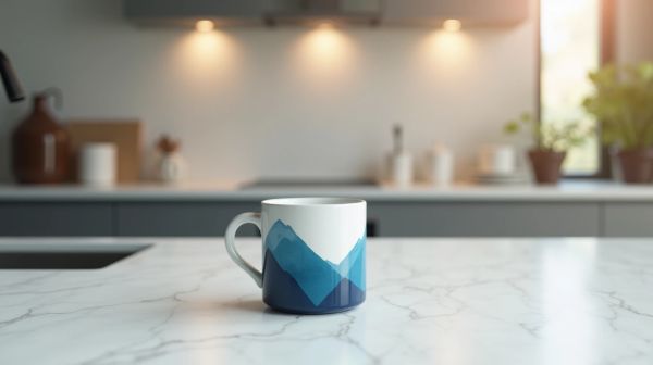 Top mug design avec motifs géométriques pour une cuisine moderne