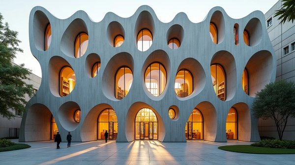 Bibliothèque architecture irrégulière : l'art au service du rangement